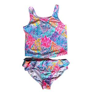 Lilly Pulitzer Girls Tankini and bikini bottoms size 14